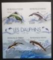 Poštové známky Burundi 2012 Delfíny neperf. Mi# 2843-46 B