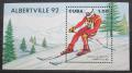 Poštová známka Kuba 1990 ZOH Albertville, lyžování Mi# Block 119