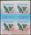 Poštové známky Burundi 2013 Papoušek žlutotemenný neperf. Mi# 2817 B Bogen 