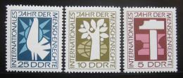 DDR 1968 Rok lidských práv Mi# 1368-70