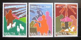 Poštové známky Malta 1988 Køes�anské motivy, vianoce Mi# 806-08