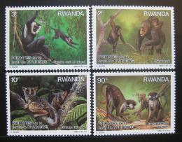 Poštové známky Rwanda 1988 Primáti Mi# 1389-92