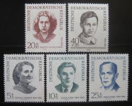 Poštové známky DDR 1962 Obìti fašismu Mi# 881-85