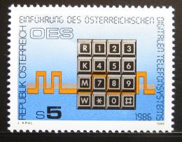 Poštová známka Rakúsko 1986 Digitální telefon Mi# 1838