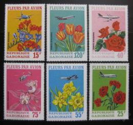 Poštové známky Gabon 1971 Kvety a letadla Mi# 425-30