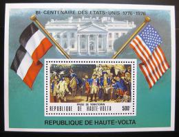 Poštová známka Horná Volta 1975 Americká revolúcia Mi# Block 34
