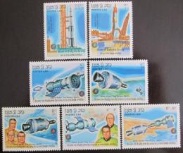 Poštové známky Laos 1985 Prieskum vesmíru Mi# 851-57