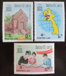 Poštovní známky Laos 1986 Výroèí UNESCO Mi# 962-64