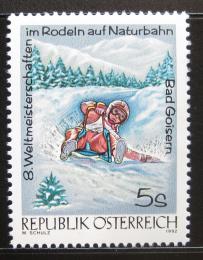 Poštová známka Rakúsko 1992 MS v jízdì na saních Mi# 2050