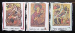 Poštové známky Cyprus 1990 Ikony, vianoce Mi# 764-66