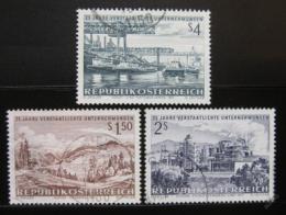 Poštové známky Rakúsko 1971 Znárodnìný prùmysl Mi# 1373-75