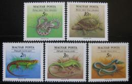 Poštové známky Maïarsko 1989 Obojživelníky a plazy Mi# 4035-39