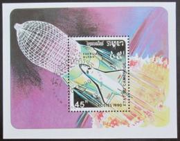 Poštová známka Kambodža 1990 Prieskum vesmíru Mi# Block 179