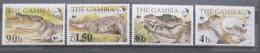 Poštové známky Gambia 1984 Krokodíly, WWF Mi# 517-20 Kat 65€