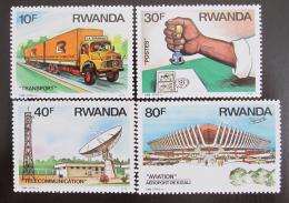 Poštové známky Rwanda 1986 Pøeprava a komunikace Mi# 1327-30