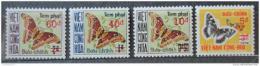 Poštové známky Vietnam 1974 Motýle výplat. Mi# 21-24 Kat 25€