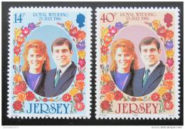 Poštové známky Jersey 1986 Krá¾ovská svadba Mi# 386-87