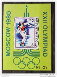 Poštová známka Bulharsko 1979 LOH Moskva Mi# Block 96