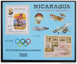 Poštová známka Nikaragua 1980 LOH Moskva Mi# Block 111 Kat 40€