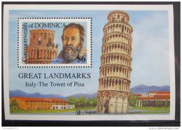 Poštová známka Dominika 1991 Vìž v Pise Mi# Block 186