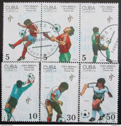 Poštové známky Kuba 1990 MS ve futbale Mi# 3356-61