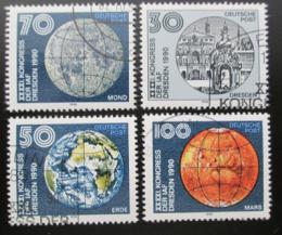 Poštové známky DDR 1990 Astronautická federace Mi# 3360-63