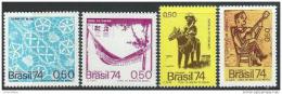 Poštové známky Brazílie 1974 Brazilské umenie Mi# 1454-57 Kat 12€