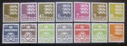 Poštové známky Dánsko 1972-78 Malá peèe� SC# 493-506 Kat $26.20
