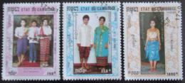 Poštové známky Kambodža 1992 Tradièní kostýmy Mi# 1264-66