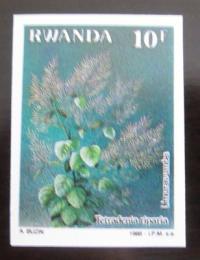 Poštová známka Rwanda 1989 Lieèivé rastliny, vzácná neperf. Mi# 1408 B