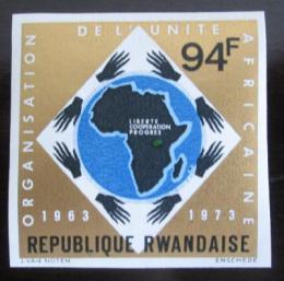 Potov znmka Rwanda 1973 Mapa Afriky ,vzcn Mi# 576 B Kat 12