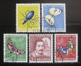 Poštové známky Švýcarsko 1956 Hmyz Mi# 632-36 Kat 13€