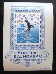 Poštová známka Maïarsko 1963 ME v krasobruslení Mi# Block 37