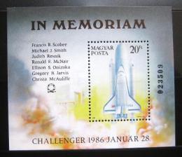 Poštová známka Maïarsko 1986 Raketoplán Mi# Block 182