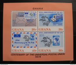 Poštové známky Ghana 1974 Výroèí UPU Mi# Block 55