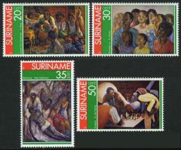 Potov znmky Surinam 1976 Umenie Mi# 732-35