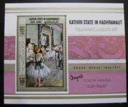 Poštová známka Aden Kathiri 1967 Umenie Mi# Block 19