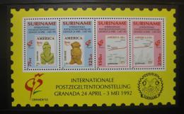Poštové známky Surinam 1992 Výstava GRANADA Mi# Block 57
