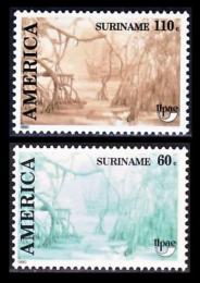 Poštové známky Surinam 1990 Amerika Mi# 1347-48