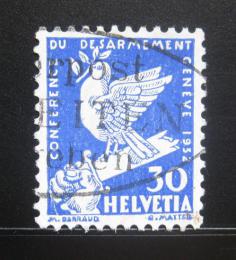 Poštová známka Švýcarsko 1932 Holub na meèi Mi# 253