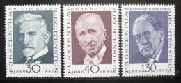 Poštové známky Lichtenštajnsko 1972 Osobnosti Mi# 570-72