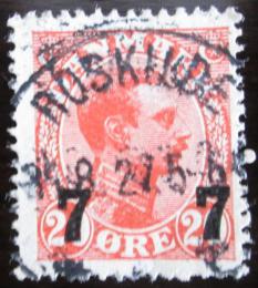 Poštová známka Dánsko 1927 Krá¾ Christian X. pretlaè Mi# 174