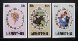 Poštové známky Lesotho 1981 Krá¾ovská svadba neperf. Mi# 344-46 B