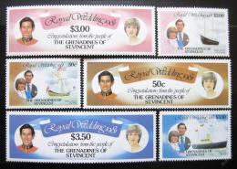 Poštové známky Svätý Vincent Gren. 1981 Krá¾ovská svadba Mi# 212-18 Kat 9€