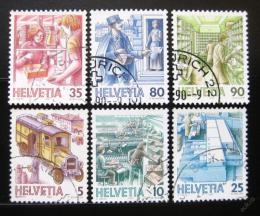Poštové známky Švýcarsko 1987 Pošta fluor. Mi# 1321-26 Kat 10€