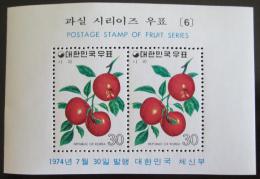 Poštové známky Južná Kórea 1974 Jablka Mi# Block 386