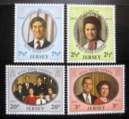 Poštové známky Jersey 1972 Krá¾ovská svadba Mi# 73-76