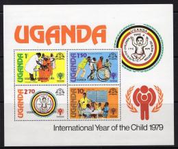Poštovní známky Uganda 1979 Mezinárodní rok dìtí, pøetisk Mi# Block 19
