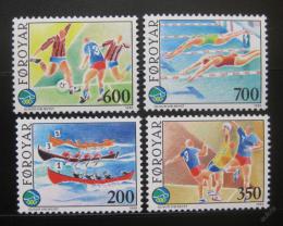 Poštové známky Faerské ostrovy 1989 Športovní hry Mi# 186-89