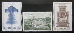 Poštové známky Faerské ostrovy 1989 Kostel Havnar Mi# 179-81